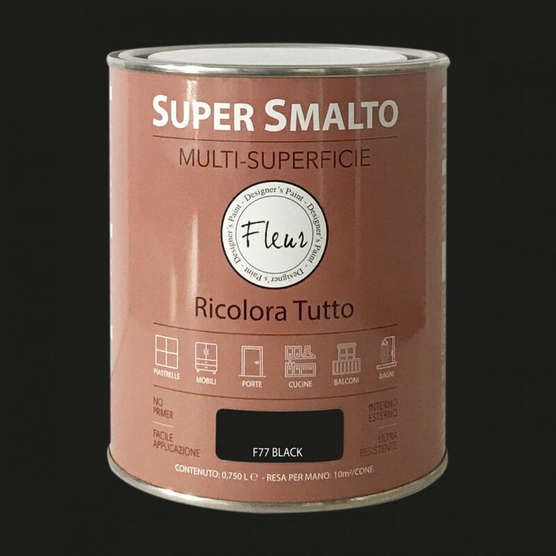 foto del prodotto fleur super smalto multi superficie 750ml f77 black