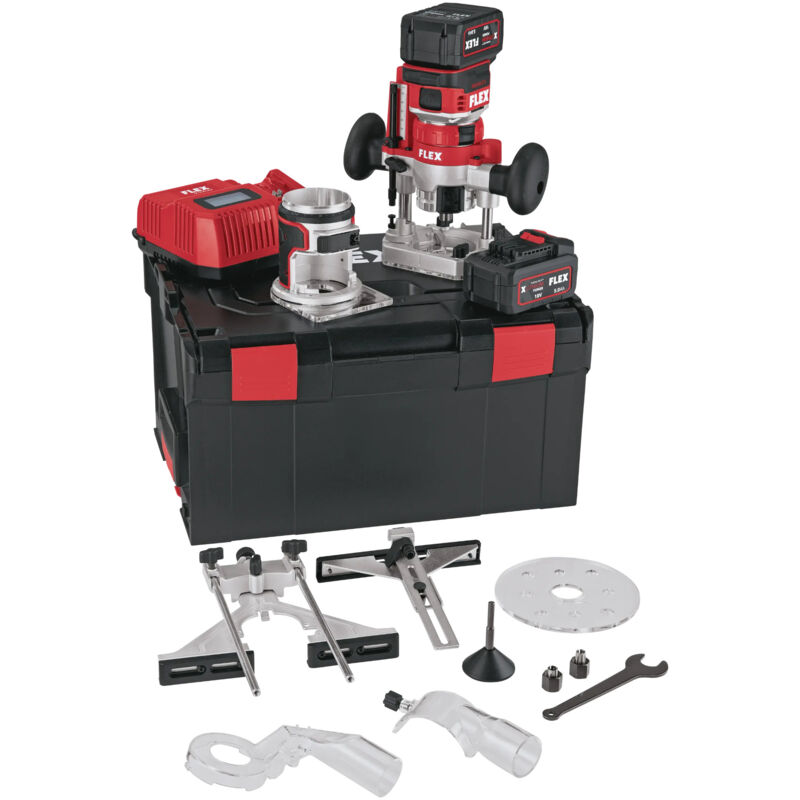 foto del prodotto flex cordless edge and router 18 v set cer 18.0 ec 5.0, 2x 5.0 ah e caricabatterie in l boxx