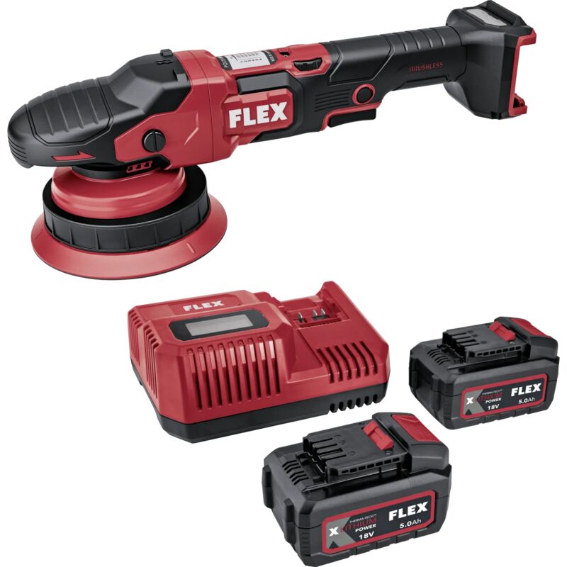 foto del prodotto flex lucidatrice rotorbitale a batteria con rotazione forzata xce 8 150 18 ec set, 2x 5,0 ah e caricabatterie 533020 