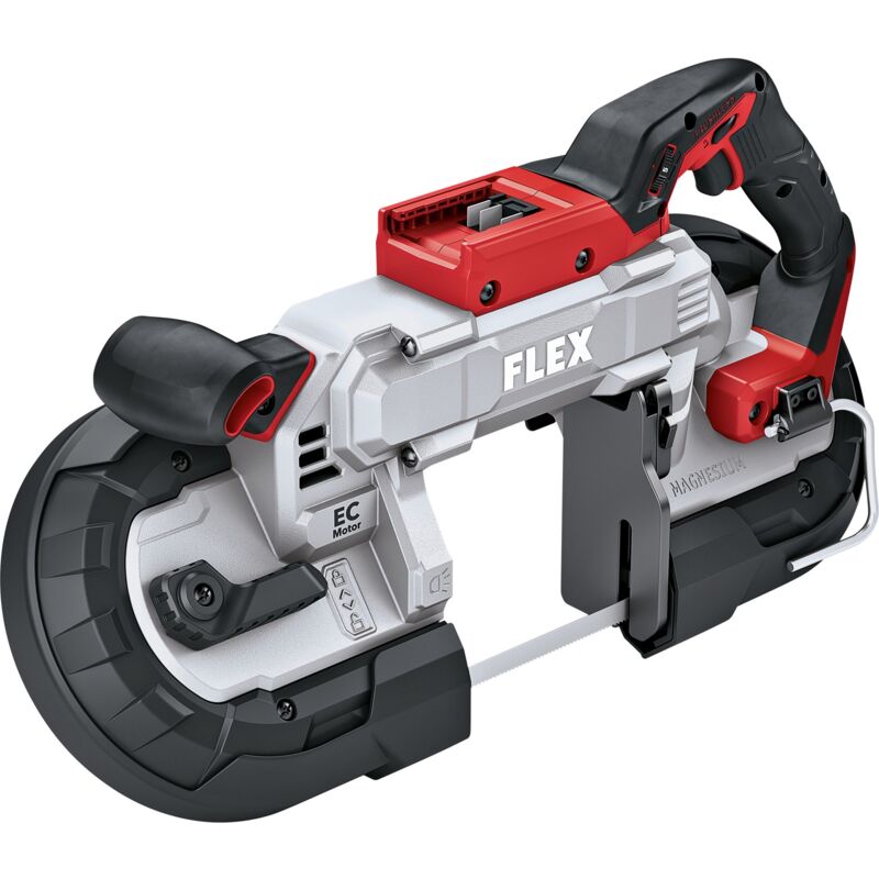 foto del prodotto flex sega a nastro a batteria sbe 127 18 ec senza batteria e caricabatterie in valigetta