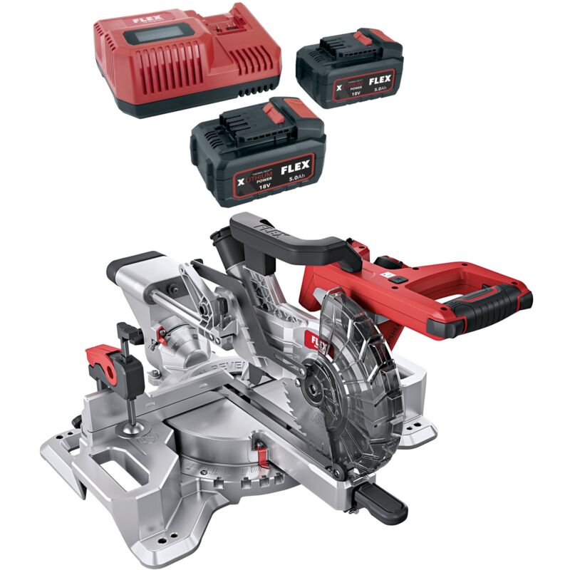 foto del prodotto flex tools troncatrice a batteria flex sms 190 18.0 ec con funzione di trazione senza batteria e caricabatterie
