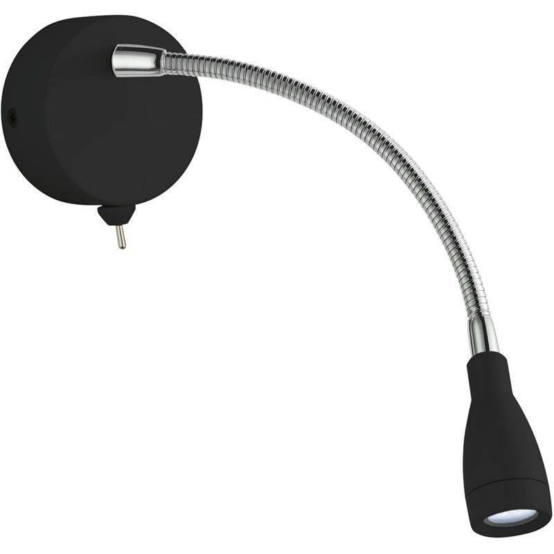 foto del prodotto flexi wall lampada da parete a led orientabile lampada da lettura a led nera - searchlight