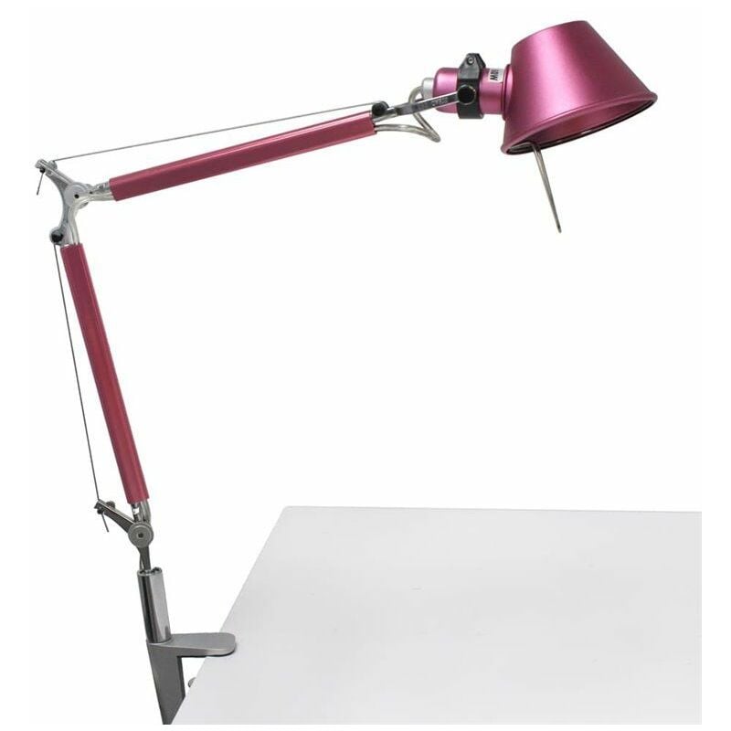foto del prodotto flexo articolato due bracci rosa 1xe14