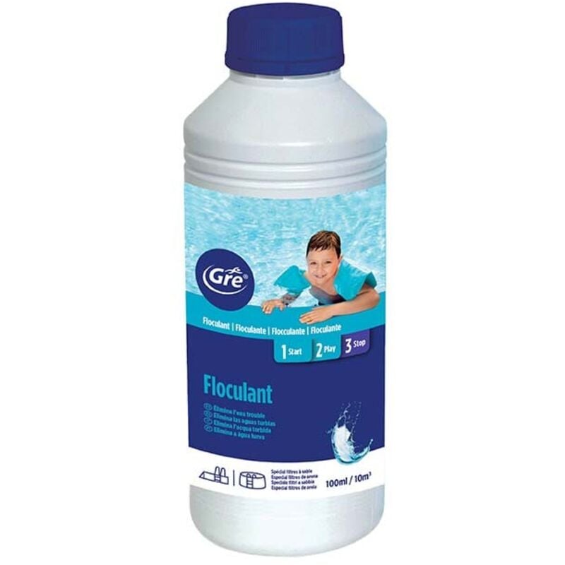 foto del prodotto flocculante liquido da 1 litro gre per piscine