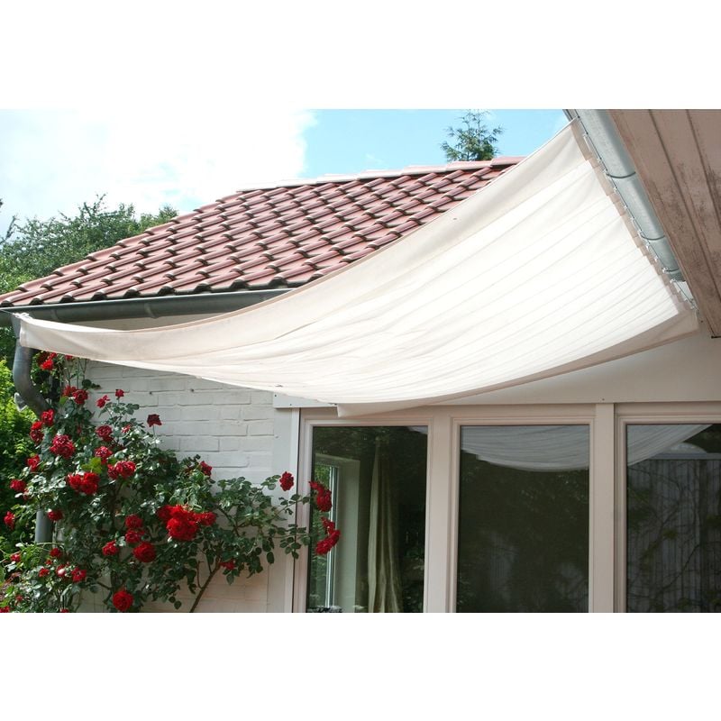 foto del prodotto floracord universale parasole 04 77 03 20p e kit 330 x 200 cm include 26 laufhaken pronto per il montaggio, bianco