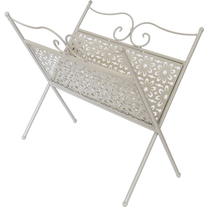 foto del prodotto floral porta riviste in ferro colore bianco 35 x 23 cm h 34 cm maury s