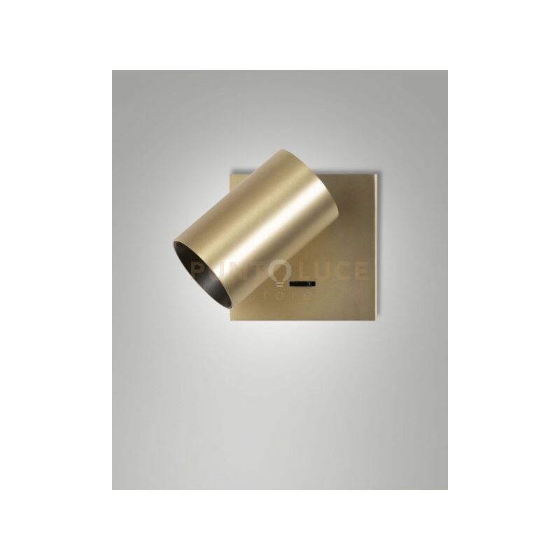 foto del prodotto flores spot 1 luce ottone satinato con interruttore orientabile attacco gu10