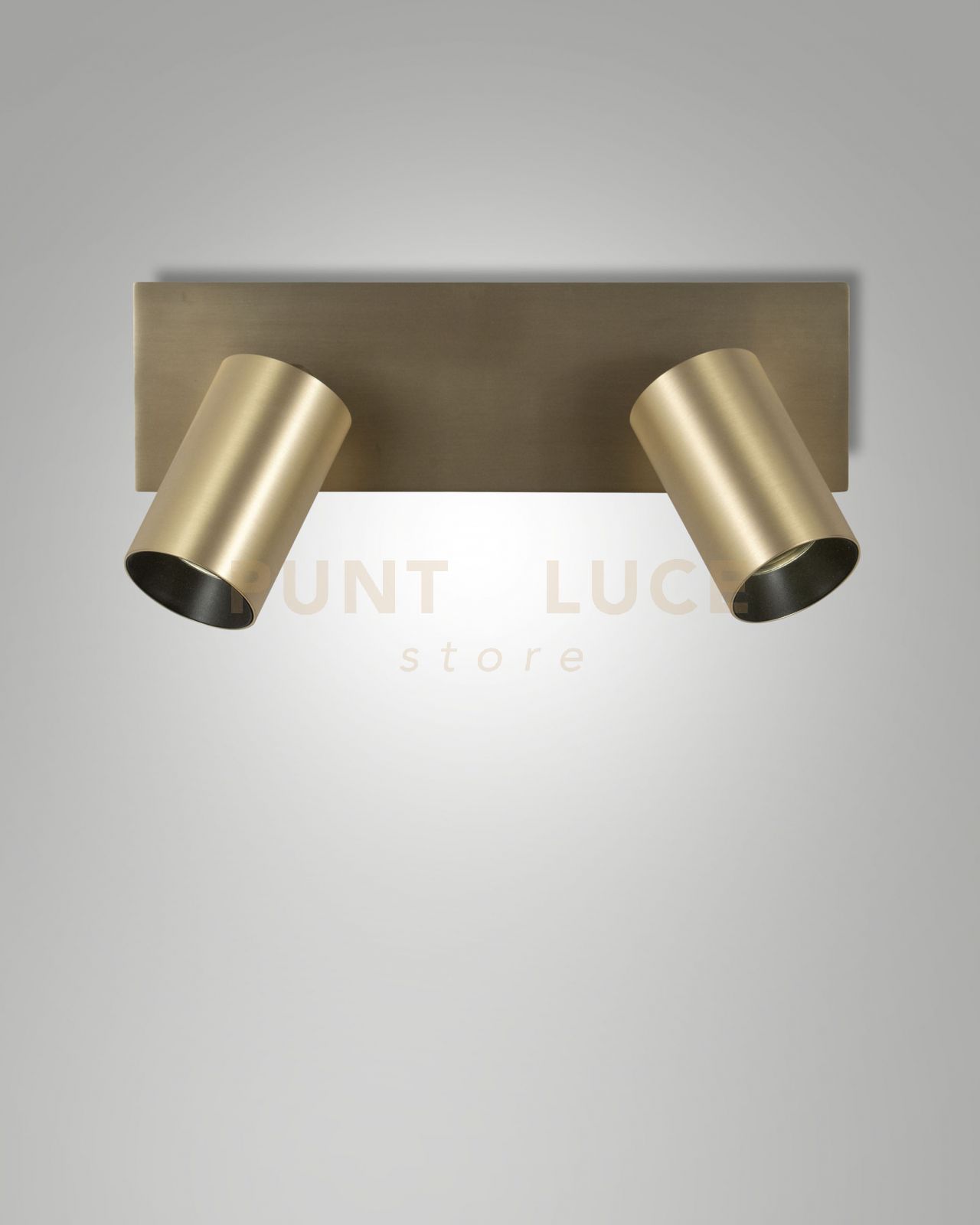 foto del prodotto flores spot 2 luci ottone satinato orientabile attacco gu10