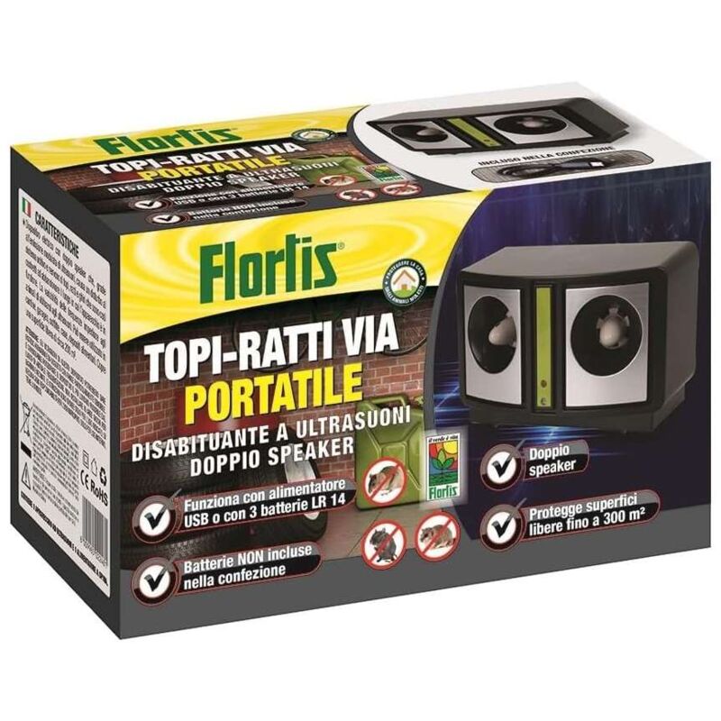 foto del prodotto flortis dissuasore ultrasuoni portatile deterrente topi e ratti