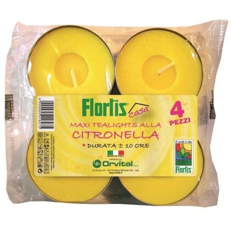 foto del prodotto flortis - maxi tealights alla citronella 4 pz