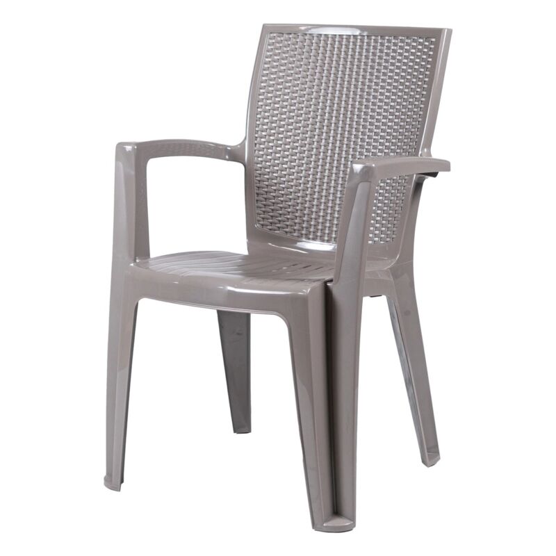 foto del prodotto flow sedia da esterno con schienale medio comfort giava in polipropilene taupe 58x46x90 cm