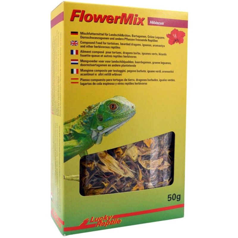 foto del prodotto flower mix hibiscus 50gr mangime a base di fiori secchi per rettili erbivori e onnivori lucky reptile