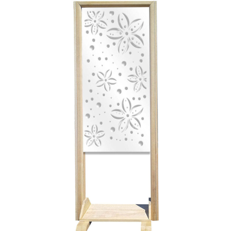 foto del prodotto flowers separ paravento modulabile 70x190cm in legno e pvc colore bianco
