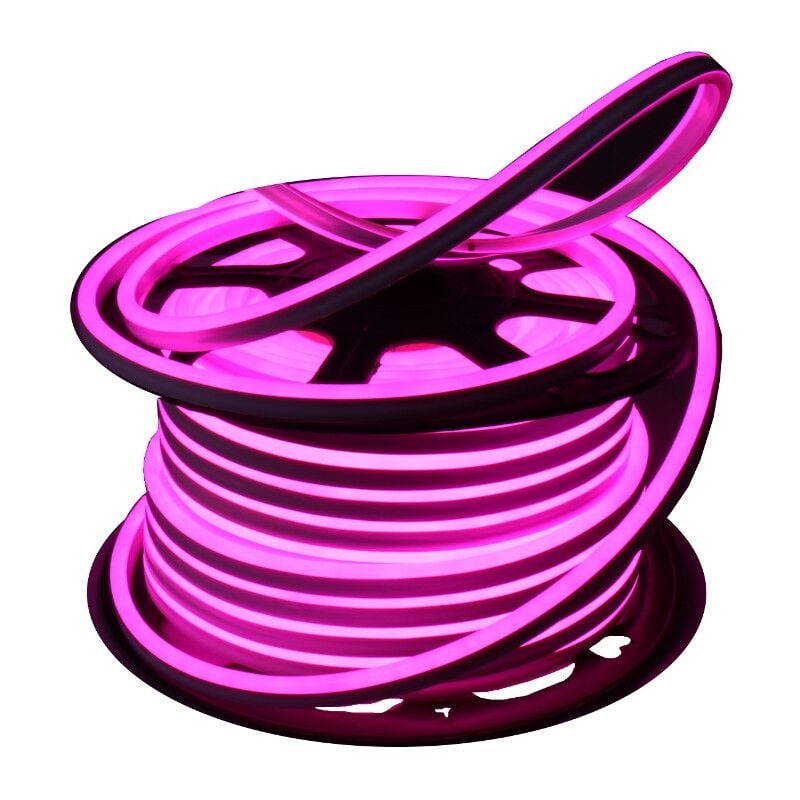 foto del prodotto flub a led neon simple 120led m 7w m rosa 220v esterno 25m neon flessibile 1 vacchio jandei