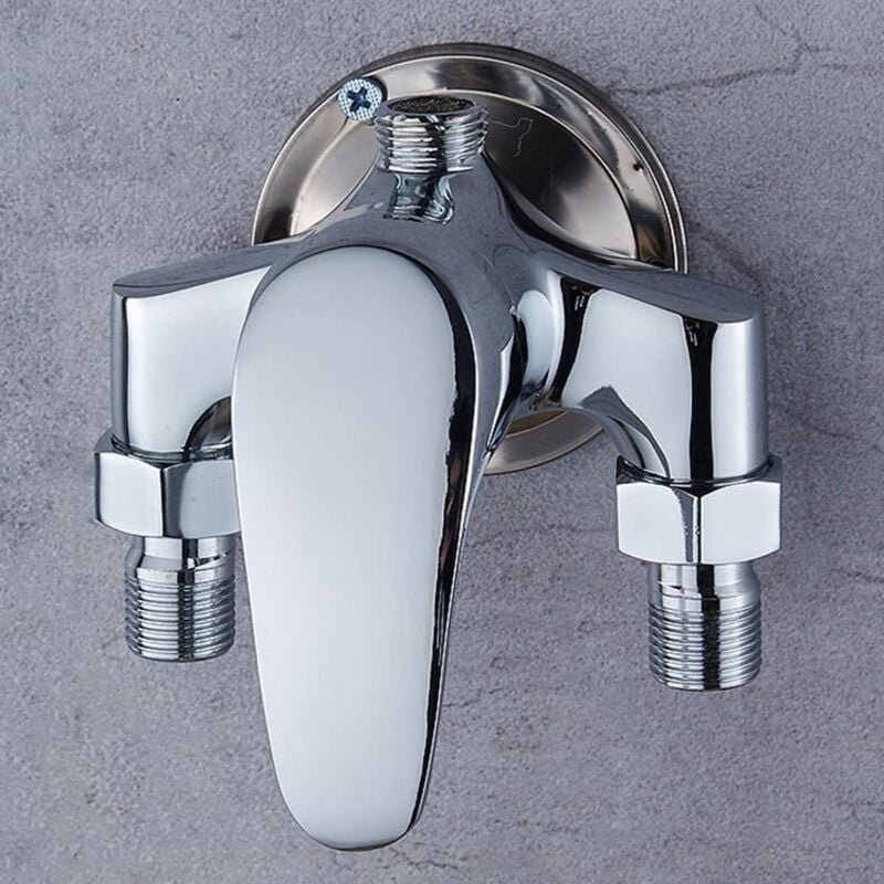 foto del prodotto flyme miscelatore doccia ymyny, set miscelatore doccia rubinetto per bagno scaldabagno solare miscelatore in ottone acqua calda e fredda esposta