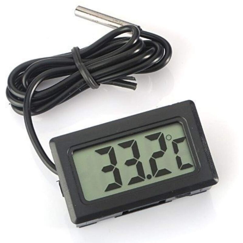 foto del prodotto flyme ymyny termometro digitale lcd con sonda esterna impermeabile per frigorifero, congelatore, acquario