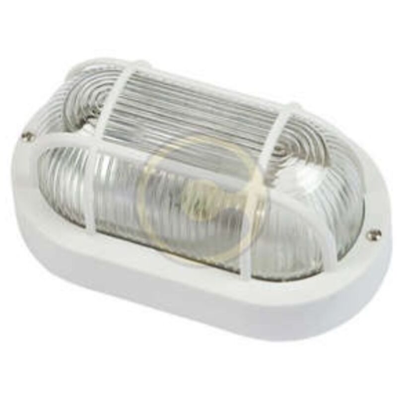 foto del prodotto fme art 62.702 plafoniera lampada ovale con griglia e27 bianca per lampade fino a 60w