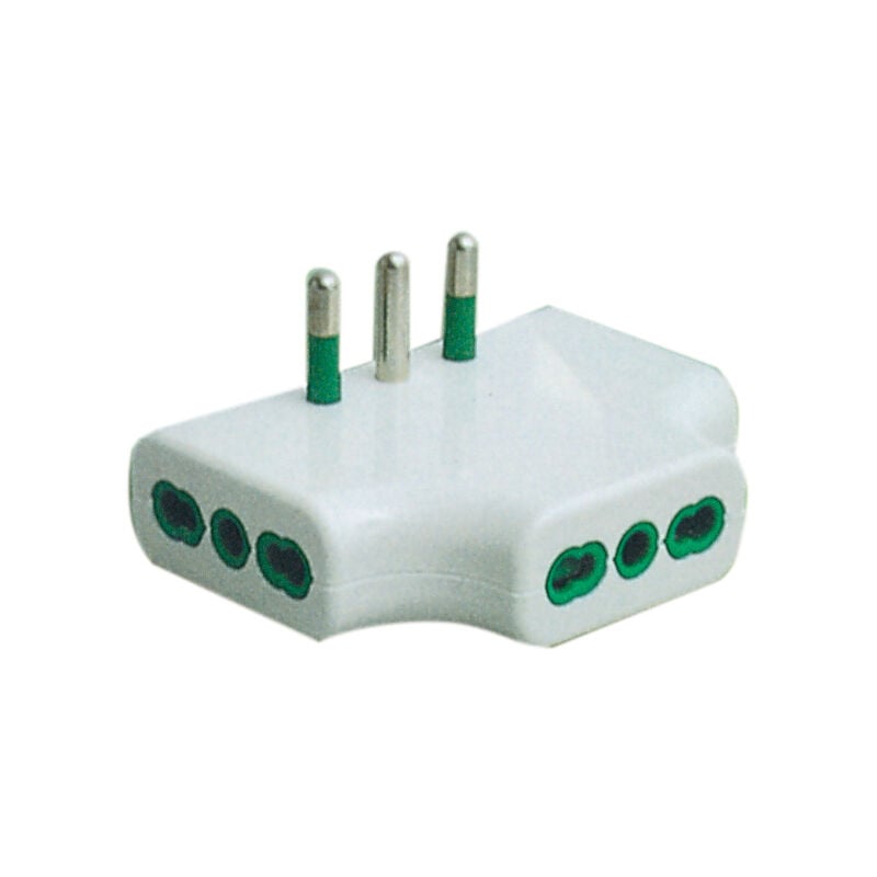 foto del prodotto fme art 82.220 adattatore triplo multiplo piatto 3 prese 2p t bipasso