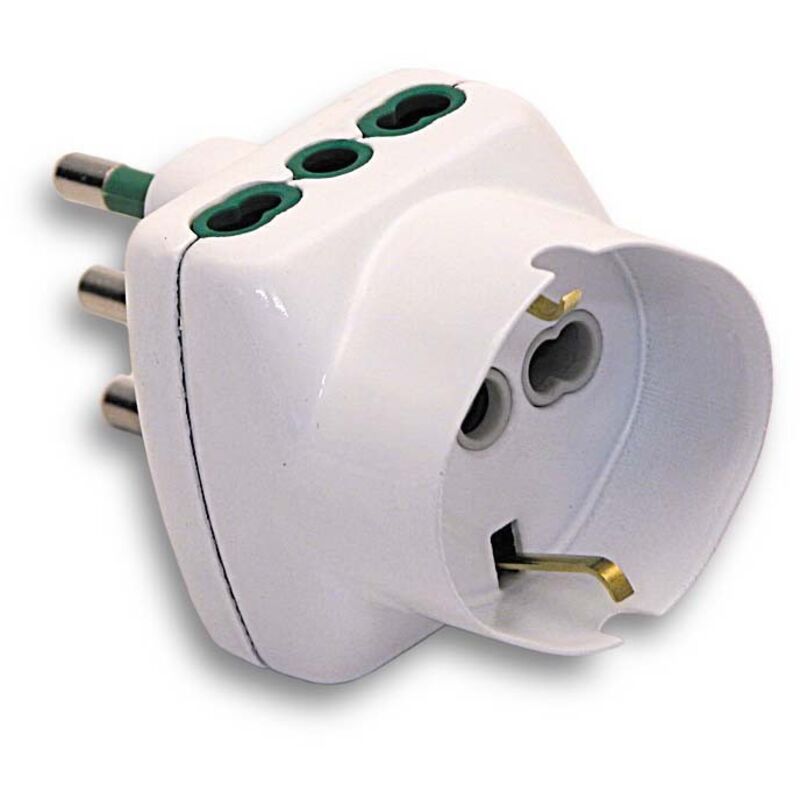 foto del prodotto fme art 87.210 adattatore multiplo triplo 2p 10a t schuko spina italiana