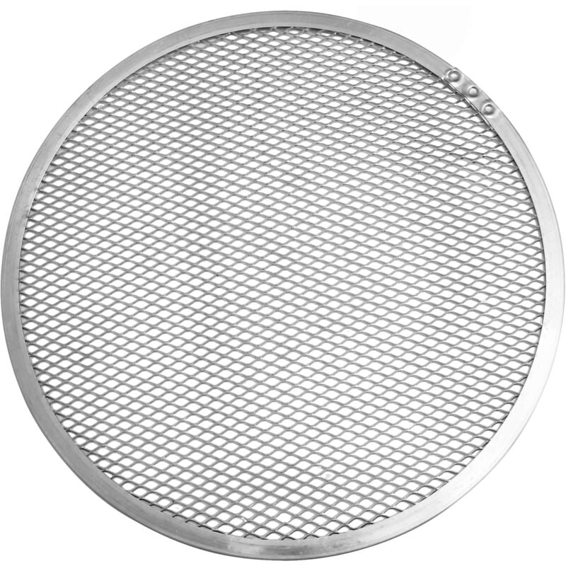 foto del prodotto fmprofessional teglia vassoio tondo forato per pizza 28cm in alluminio, texture a griglia strumento adatto per pizza adattamente cotta versatile per