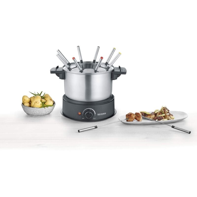 foto del prodotto fo 2470 set fonduta 1,4 l da 1500 watt, kit fonduta elettrica con 8 forchette colorate, set fondue con regolazione continua della temperatura,