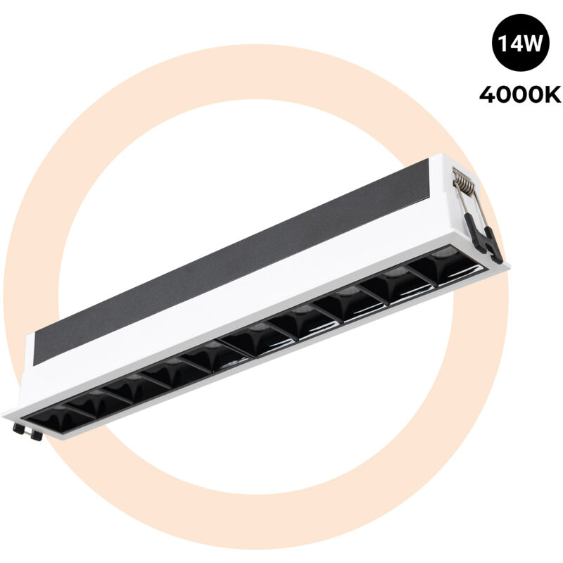 foto del prodotto foco lineare led incassato 14w ugr18 cri90 driver lifud bianco neutro