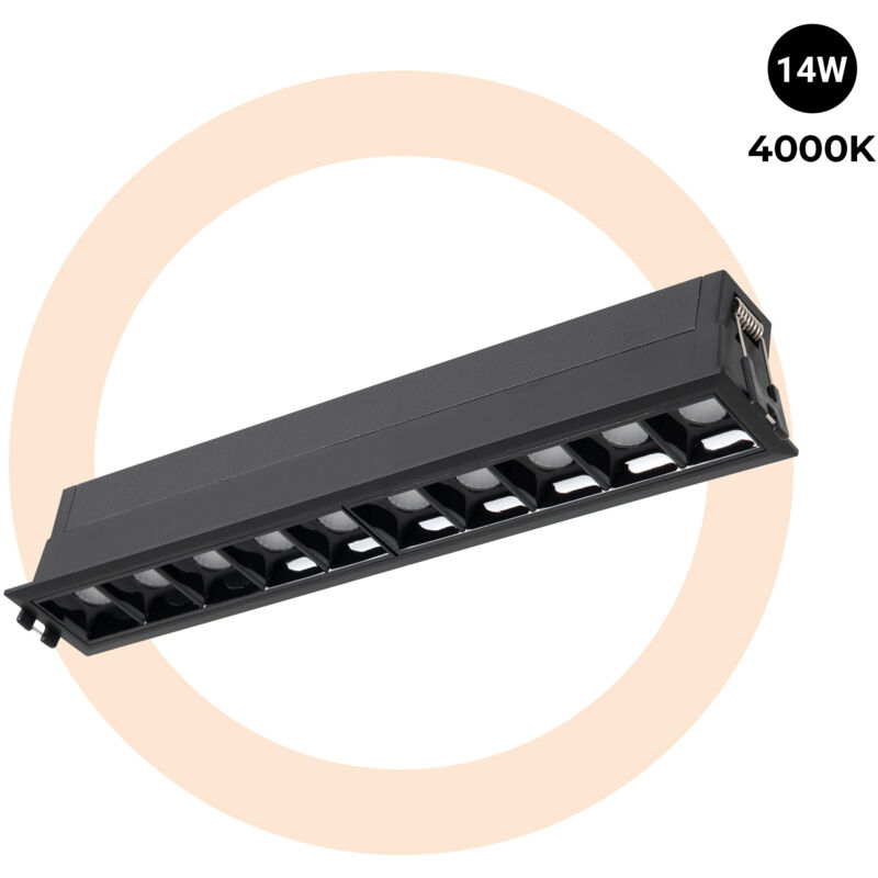 foto del prodotto foco lineare led incassato 14w ugr18 cri90 driver lifud bianco neutro