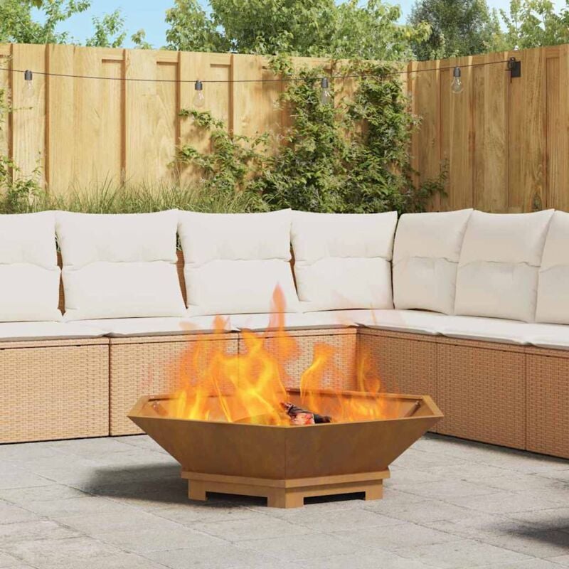 foto del prodotto focolare marrone 100 x 100 x 28 cm acciaio corten vidaxl