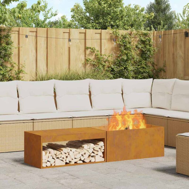 foto del prodotto focolare marrone 160 x 45 x 35 cm acciaio corten - vidaxl