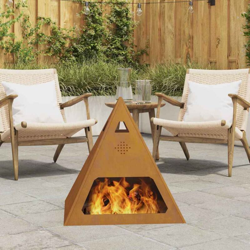 foto del prodotto focolare marrone 50 x 50 x 51 cm acciaio corten - vidaxl