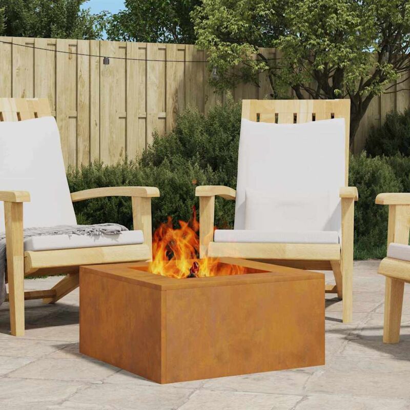 foto del prodotto focolare marrone 60 x 60 x 30 cm acciaio corten - vidaxl