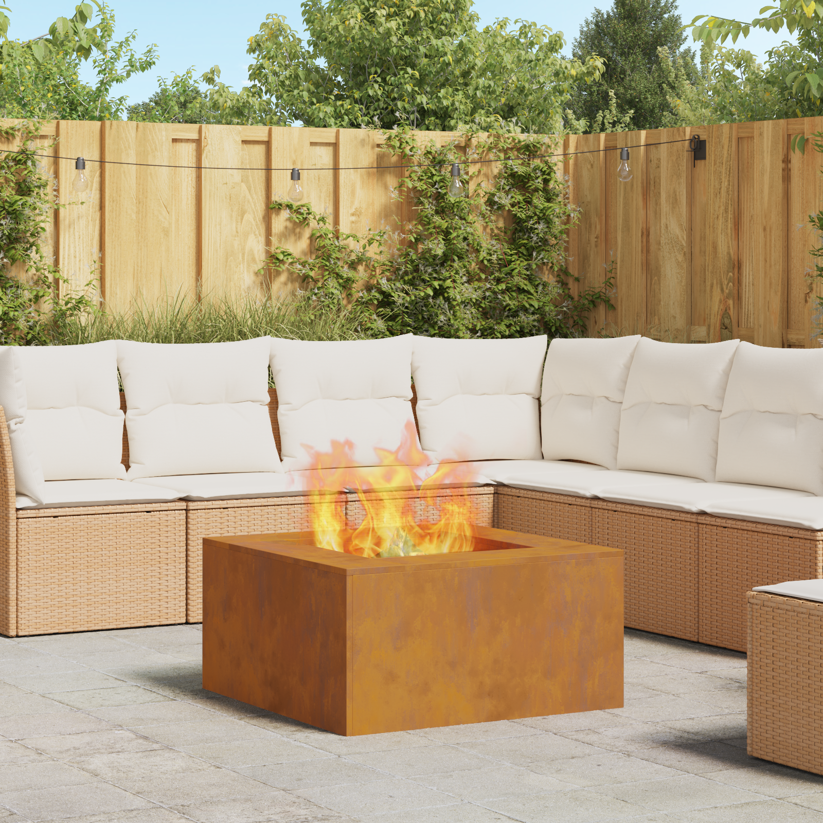 foto del prodotto focolare marrone 80 x 80 x 40 cm acciaio corten vidaxl