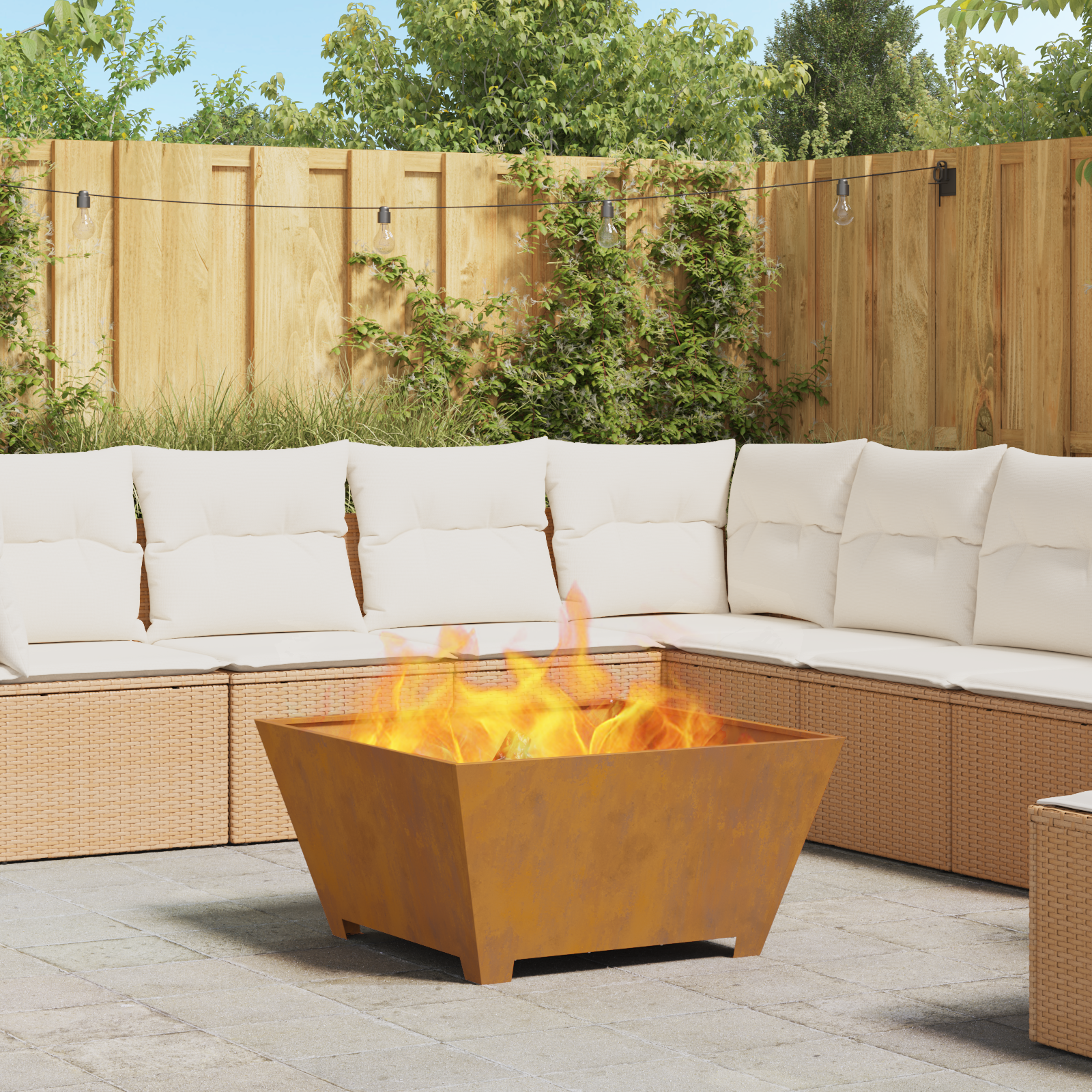 foto del prodotto focolare marrone 80 x 80 x 40 cm acciaio corten vidaxl