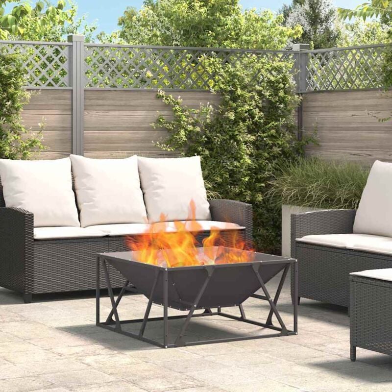 foto del prodotto focolare nero 80 x 80 x 40 cm acciaio laminato a freddo - vidaxl