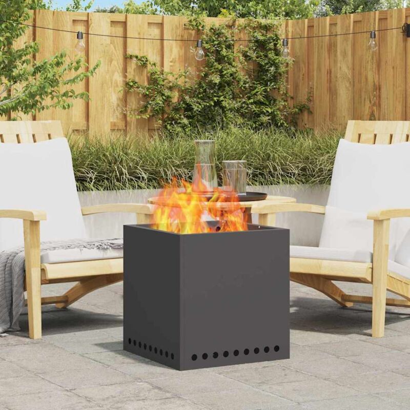 foto del prodotto focolare senza fumo quadrato nero 48x48x50 cm acciaio vidaxl