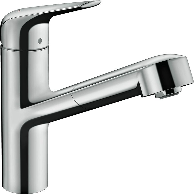 foto del prodotto focus m42 miscelatore cucina monocomando 150, bocca d erogazione estraibile, 1 getto, sbox, cromo, 71829000 hansgrohe