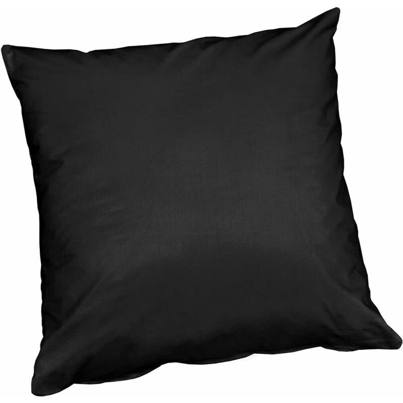foto del prodotto fodera cuscino cotone lucido 40x40 cm cerniera copricuscino 100 made in italy nero