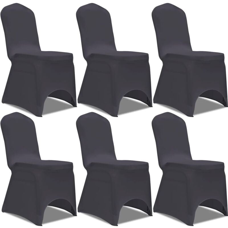 foto del prodotto fodera elastica per sedie 6 pz. antracite vidaxl