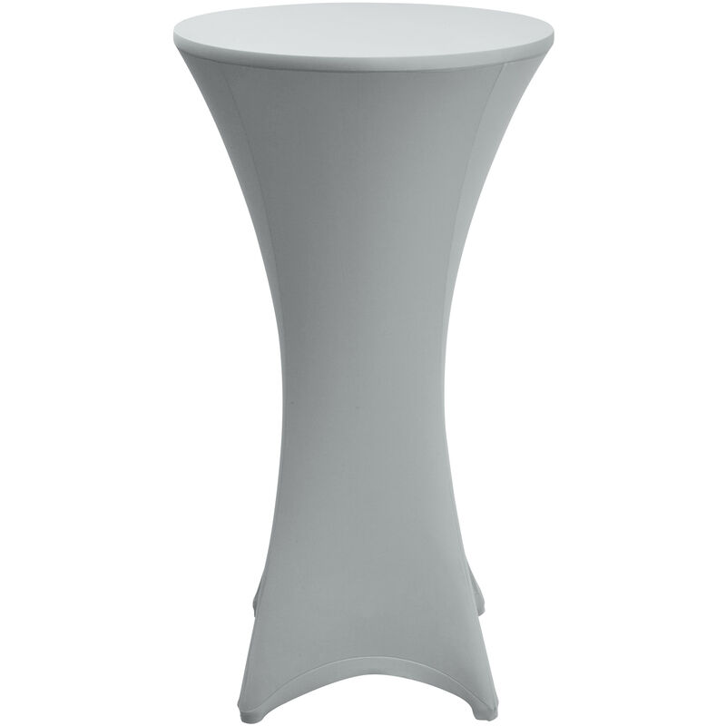 foto del prodotto fodera elastica per tavoli alti da bar stella rivestimento elastico per tavolini bistrot grigio argento, 80cm beautissu