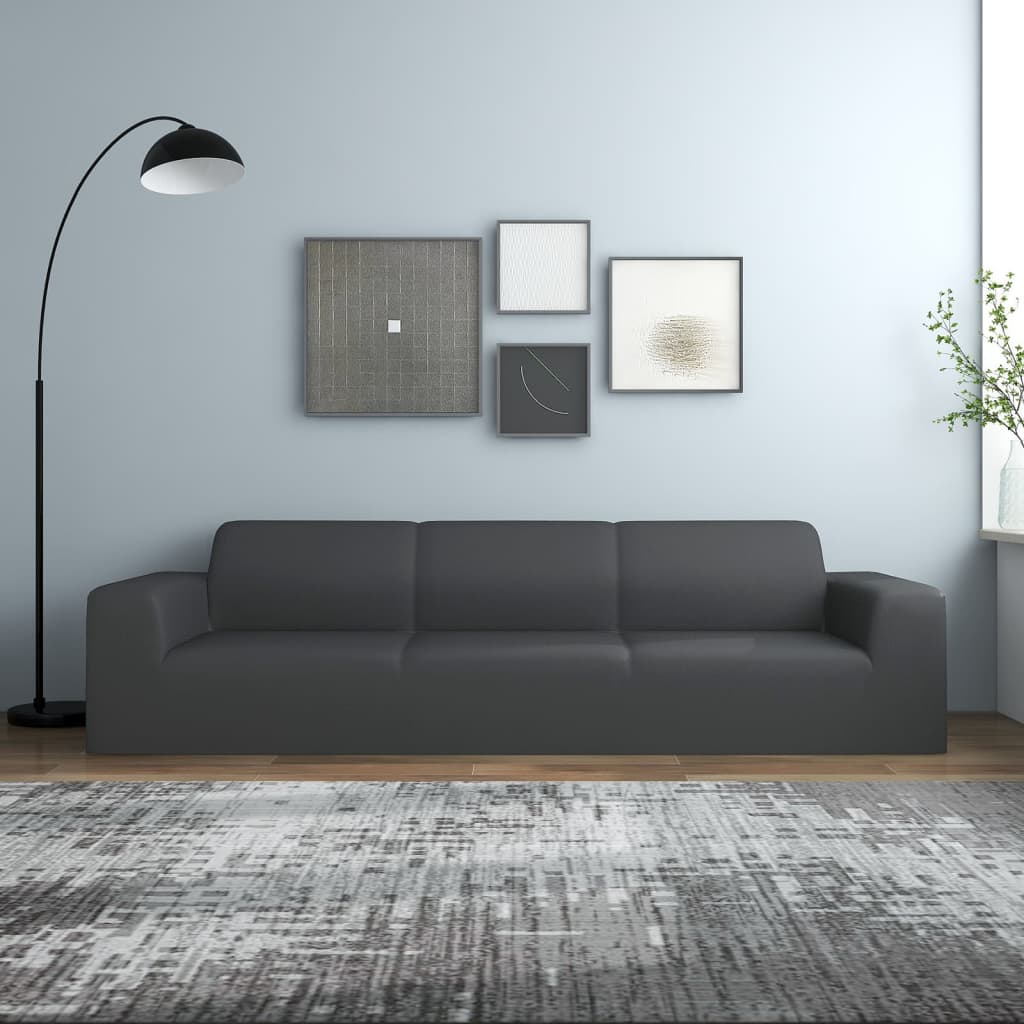 foto del prodotto fodera elasticizzata divano 4 posti jersey poliestere antracite cod mxl 50607
