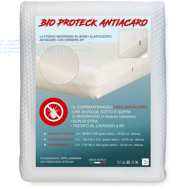 foto del prodotto fodera materaso jersey elasticizzato antiacaro con cerniera zip 1 piazza