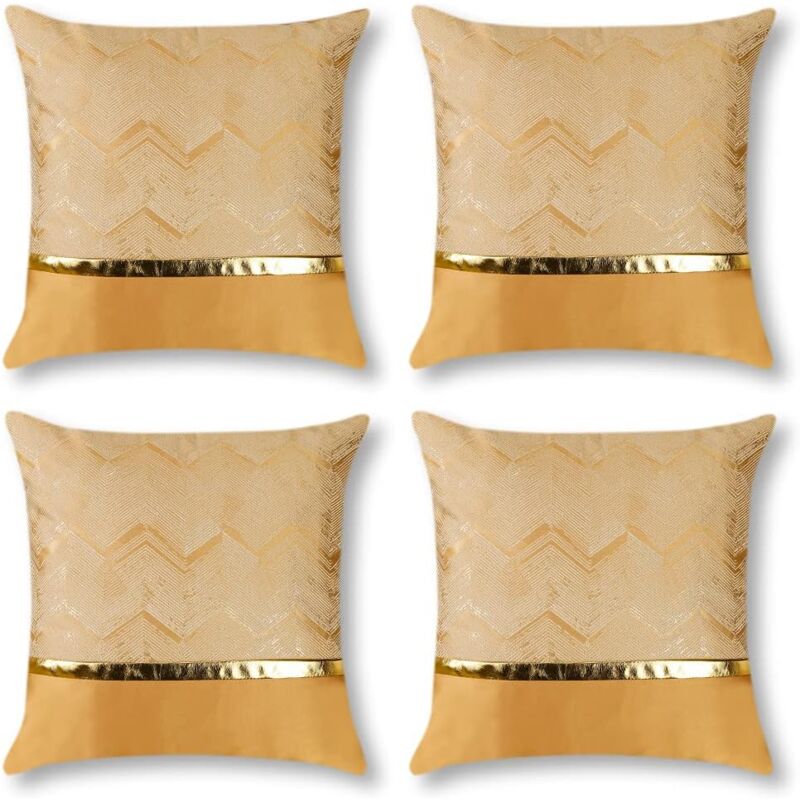 foto del prodotto fodera per cuscino decorativa con stampa a caldo in oro fodera per cuscino decorativa moderna 45x45cm set di 4 oro 