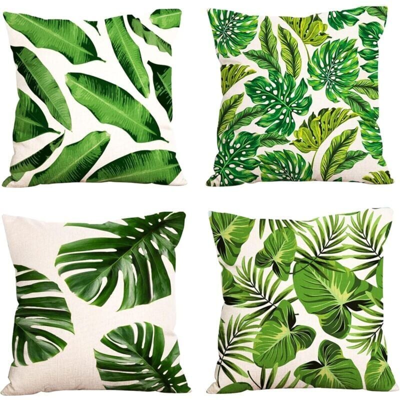 foto del prodotto fodera per cuscino impermeabile per esterni 45 x 45 cm, fodera per cuscino da giardino impermeabile per panca da esterno, divano, mobili foglie 