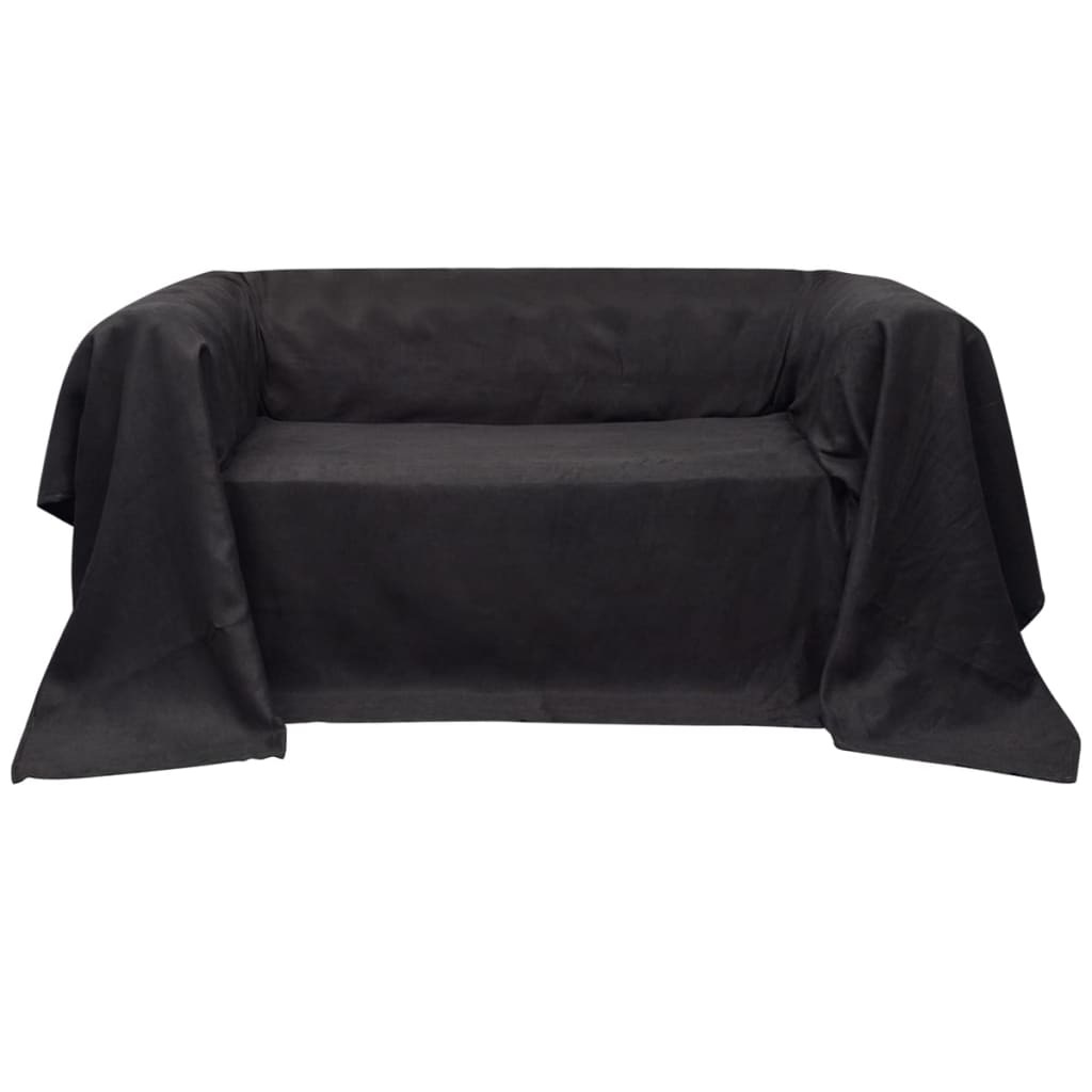 foto del prodotto fodera per divano in micro camoscio antracite 270 x 350 cm cod mxl 54740