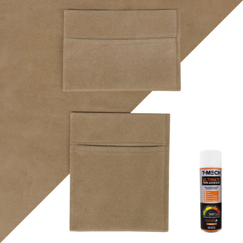 foto del prodotto fodera per furgoni e 2 sacchetti portaoggetti rivestimento 5 tubi di colla adesiva beige 2m largo 11m2 copertura interni auto camper furgoni