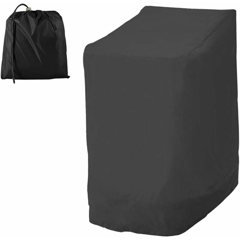 foto del prodotto fodera per sedia da giardino impilabile oxford 210d impermeabile, copertura protettiva per poltrone da esterno con corda regolabile 114x85x65 cm