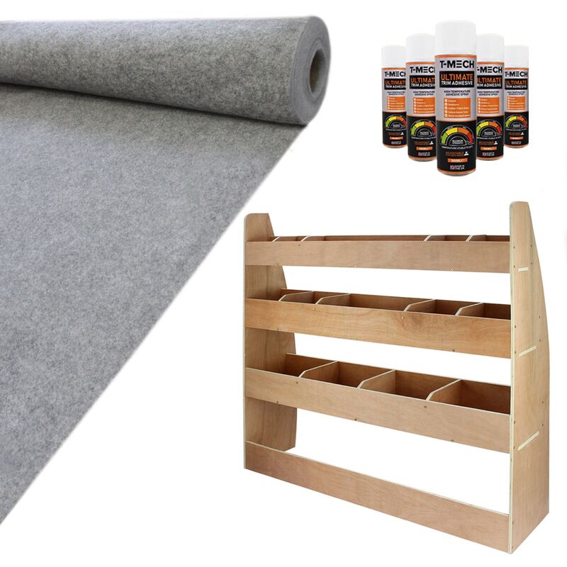 foto del prodotto fodera rivestimento tappeto interno di moquette per rivestimento van furgoni e auto super elastico 11m2 grigio argento scaffale per furgone