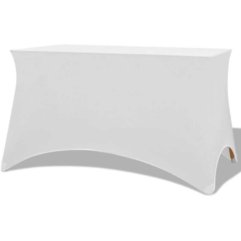 foto del prodotto fodere elasticizzate per tavolo 2 pezzi 183x76x74 cm bianco