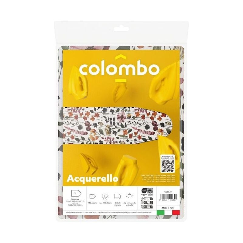 foto del prodotto foderina da stiro flag turchese taglia l 130x50cm in cotone colombo