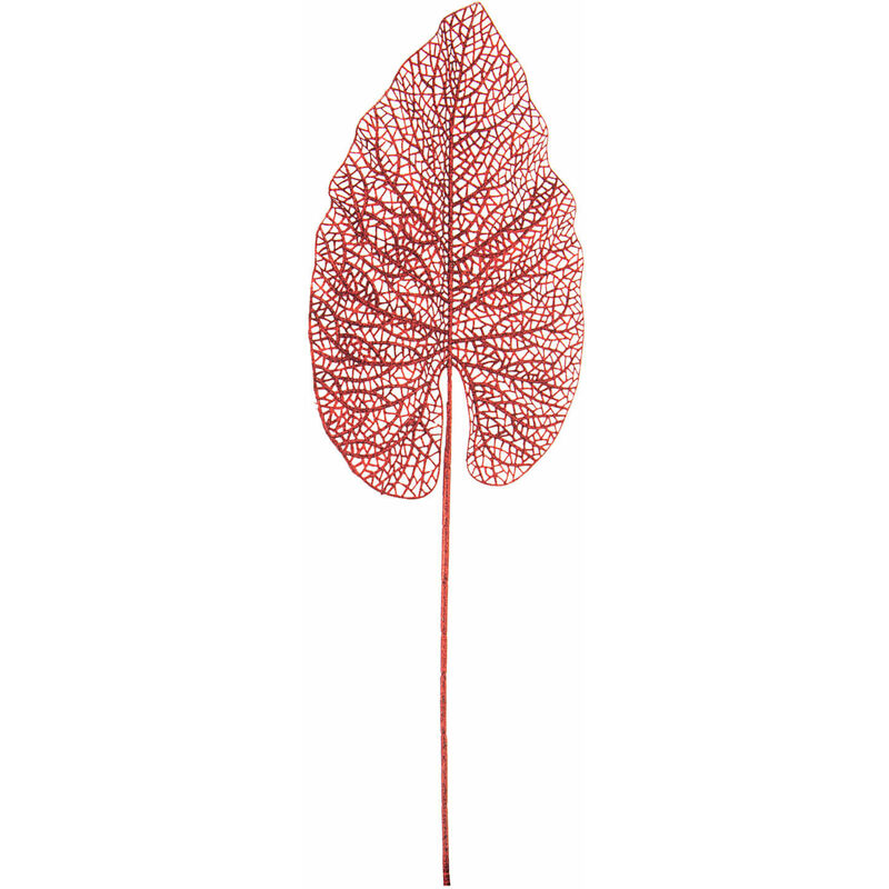 foto del prodotto foglia cuoriforme rosso h.62 glitt.